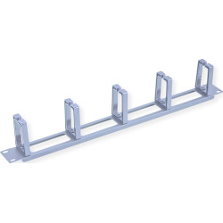 Value 19" 1U Cable Management Plate, C-Type, 5 Hooks, Cut-out front panel / cabl