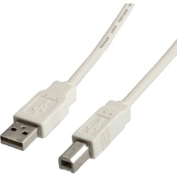 Secomp USB 2.0 Cable, Type A-B, beige, 4.5 m
