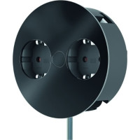 Bachmann TWIST 2x earthing contact, wire end ferrules, earthing contact mounting plug, black, 2 m