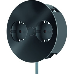 Bachmann TWIST 2x earthing contact, wire end ferrules, earthing contact mounting plug, black, 2 m