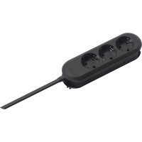 Bachmann SMART socket strip 3x earthing contact, screwed, black, 3 m