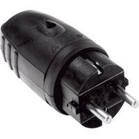 Bachmann rubber earthing contact plug, black without bend protection, mountable