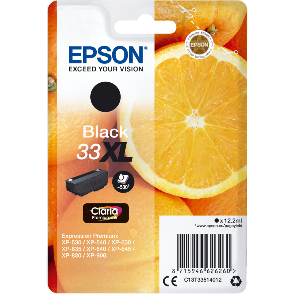 Epson Oranges Singlepack Black 33XL Claria Premium Ink
