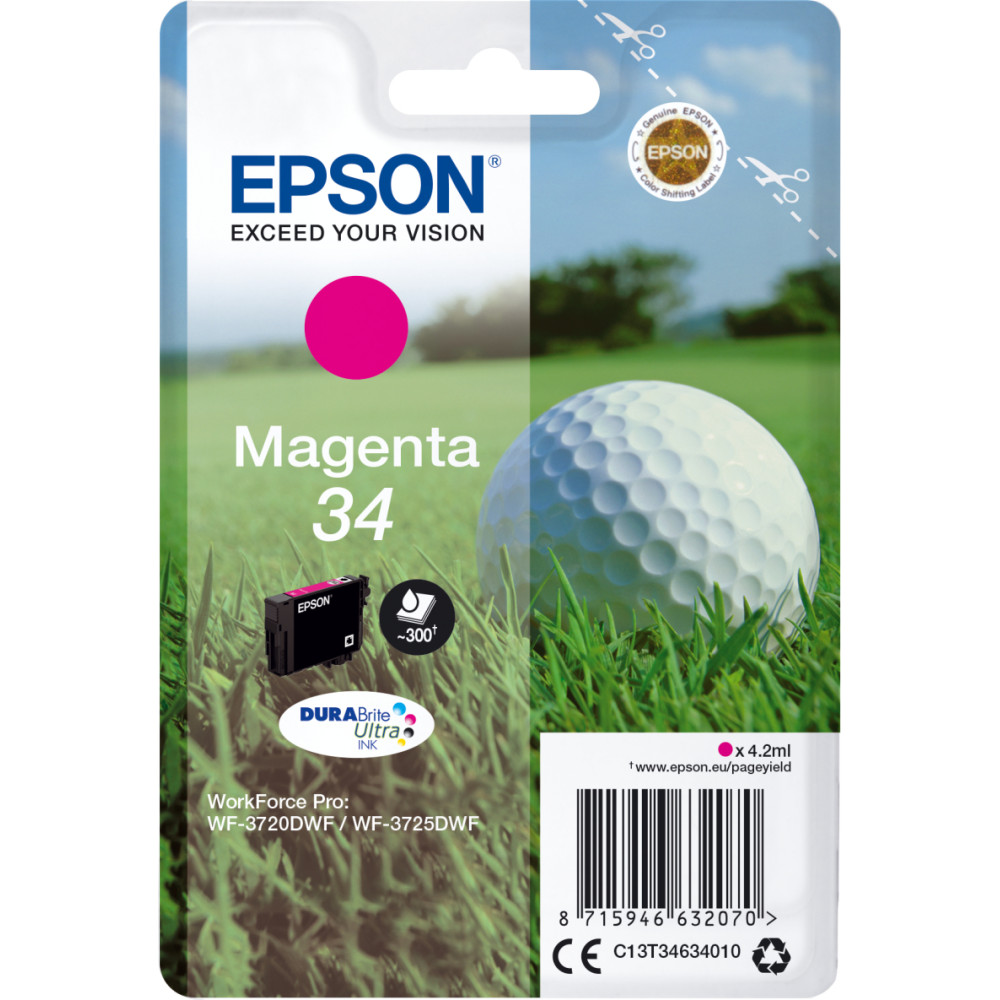 Epson Golf ball Singlepack Magenta 34 DURABrite Ultra Ink