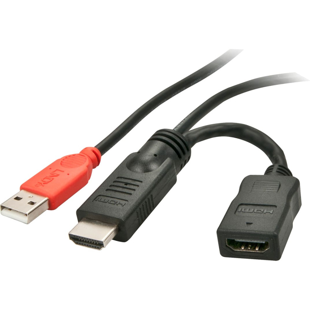 Lindy HDMI 1.4 M/F Power Feeder Adaper W/USB A plug