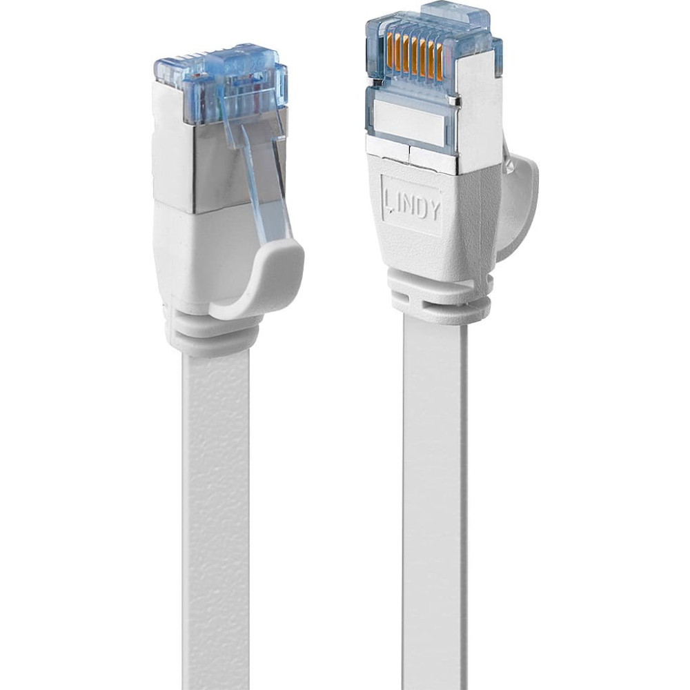 Lindy 3m Cat.6A U/FTP Flat Network Cable, White