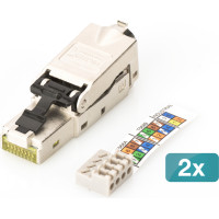 Digitus CAT 6A Field Termination Plug, STP  with dust cap, bend relief - 2 pcs.