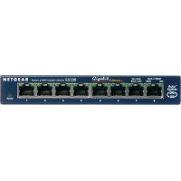 Netgear GS108GE tīkla pārslēgs Nepārvaldīts Gigabit Ethernet (10/100/1000) Zils