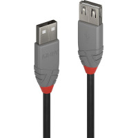 Lindy 2m USB 2.0 Type A Extension Cable, Anthra Line