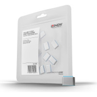 Lindy USB Type C Port Blockers (Without Key) - Pack of 10, Blue