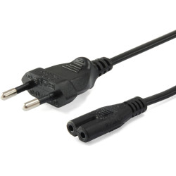 Equip IEC-Stromkabel 2pin -> C7 3m St/Bu schwarz