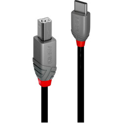 Lindy 1m USB 2.0 Typ C an B Kabel, Anthra Line