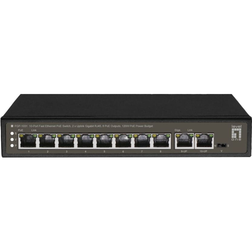 Level One LevelOne FGP-1031 tīkla pārslēgs Nepārvaldīts Gigabit Ethernet (10/100/1000) Power over Ethernet (PoE) Melns