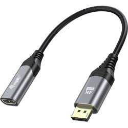 Equip 133445 video kabeļu aksesuārs 0,15 m DisplayPort HDMI Melns, Pelēks