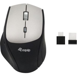 Equip Optische Maus kabellos Dual Adapter USB-C+A  R+L    sw
