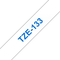 Brother TZE-133 marķēšanas lenta Zils uz caurspīdīga
