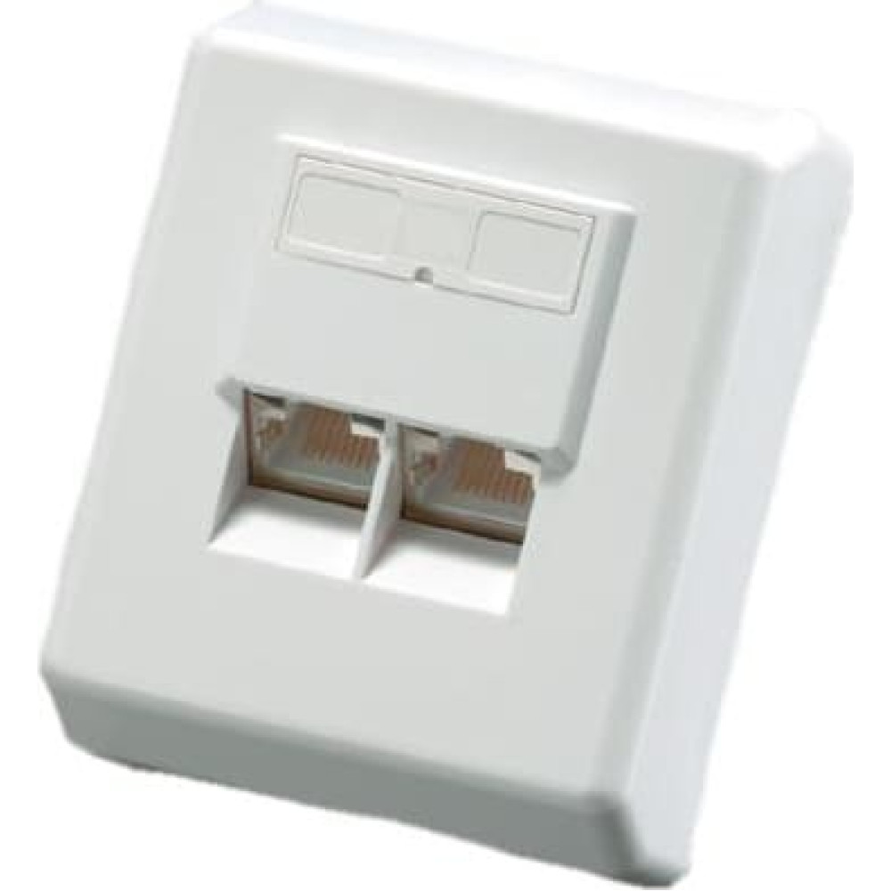 RJ45 rozete, kat.6, 2x, balta, STP, Value