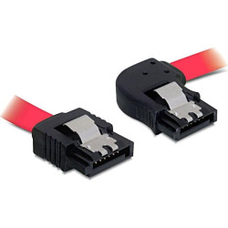 Delock SATA 3 Gb/s Cable straight to right angled 30 cm red