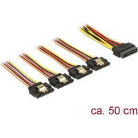 Delock Cable SATA 15 pin power plug with latching function > SATA 15 pin power receptacle 4 x straight 50 cm