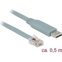 Delock Adapter USB 2.0 Type-A male > 1 x Serial RS-232 RJ45 male 0.5 m grey