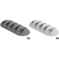 Delock Cable Holder with 5 feed-throughs Set 6 pieces