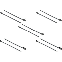 Delock Cable Tie with Fastening Eyelet L 300 x W 7.6 mm black 10 pieces