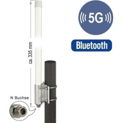 Delock 5G LTE Antenna N jack -2.14 - 2.93 dBi 33.5 cm fixed wall and pole mounting omnidirectional outdoor white