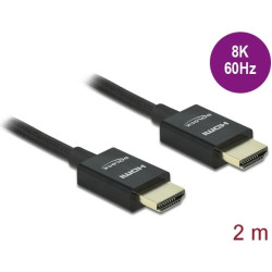 Delock Coaxial High Speed HDMI Cable 48 Gbps 8K 60 Hz black 2 m