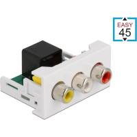 Delock Easy 45 Module 3 x RCA female to RJ45 female port 22.5 x 45 mm