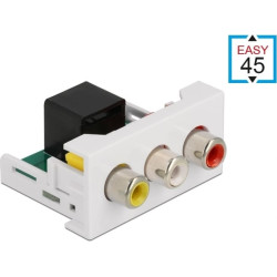 Delock Easy 45 Module 3 x RCA female to RJ45 female port 22.5 x 45 mm