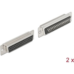 Delock D-Sub HD 50 pin female metal, solder version, 2 pieces
