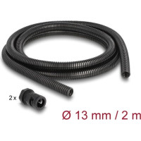 Delock Cable protection sleeve 2 m x 13 mm with 2 x PG9 conduit fitting set black