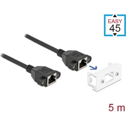 Delock Network Extension Cable for Easy 45 Module S/FTP RJ45 jack to RJ45 jack Cat.6A 5 m black