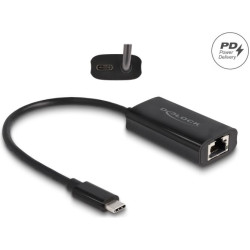 Delock USB Type-C™ Adapter to Gigabit LAN with Power Delivery 100 watt