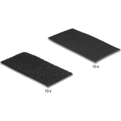Delock Hook-and-loop pad self-adhesive L 100 mm x W 50 mm set 10 pcs black