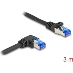 Delock RJ45 Network Cable Cat.6A S/FTP straight / right angled 3 m black