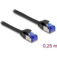 Delock RJ45 Network Cable Cat.6A S/FTP Slim 0.25 m black