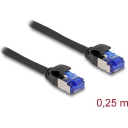 Delock RJ45 Network Cable Cat.6A S/FTP Slim 0.25 m black