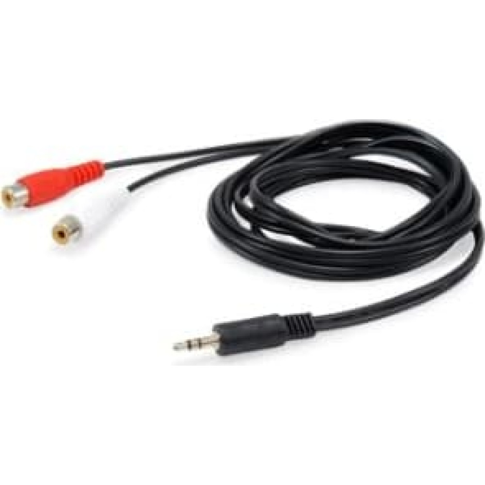 Equip 147093 audio kabelis 250 m 2 x RCA 3.5mm Melns