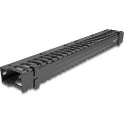 Delock 19″ Cable Management Routing Panel with 3 openings 1U black
