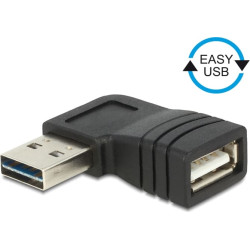 Delock Adapter EASY-USB 2.0-A male > USB 2.0-A female angled left / right