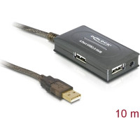 USB 2.0 pagarin. kabelis 10m ar 4-portu HUB, Delock