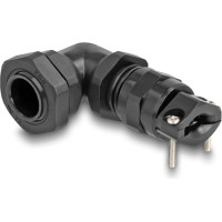 Delock Cable Gland with strain relief and bending protection 90° angled PG9 black