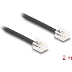 Delock Telefonkabel RJ11 Stecker zu RJ11 Stecker schwarz 2 m