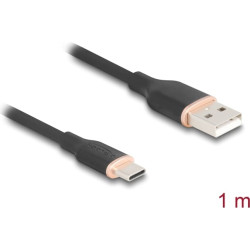 Delock USB 2.0 Cable USB Type-A male to USB Type-C™ male 1 m black Silicone