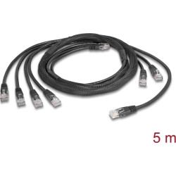 Delock RJ45 Trunk Cable 4 x plug to 4 x plug Cat.5e UTP black