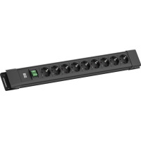 Bachmann CONNECTUS 9xCEE7/3, 1xSchalter 2,0m CEE7/7 Schwarz