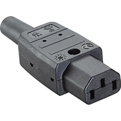 Bachmann cold device coupling IEC320 C13 10A/250VAC, screw connection, black