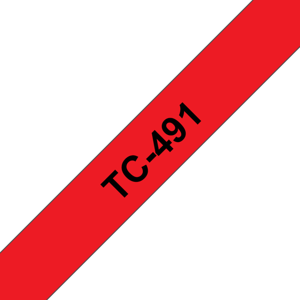 Brother TC-491 marķēšanas lenta Melns uz sarkana