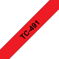 Brother TC-491 marķēšanas lenta Melns uz sarkana